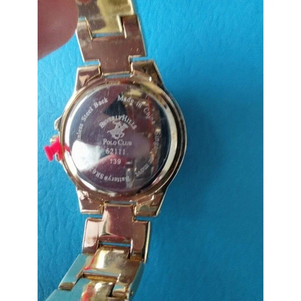 New without box Women's Beverly Hills Polo Club Gold Tone Watch with Crystals